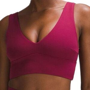 Lululemon Align V-Neck Bra Light Support C/D Cup Deep Luxe Pink - Size 14
